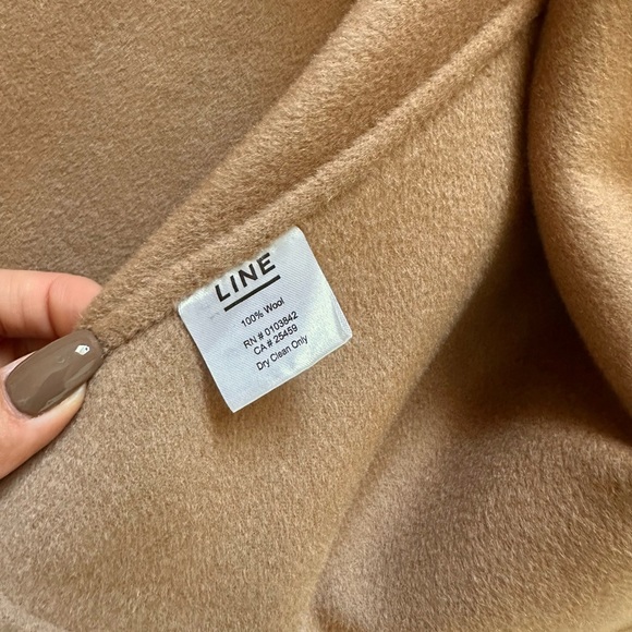 LINE 100% Wool Belted Capes Coat Tan Neutral S - Picture 4 of 8